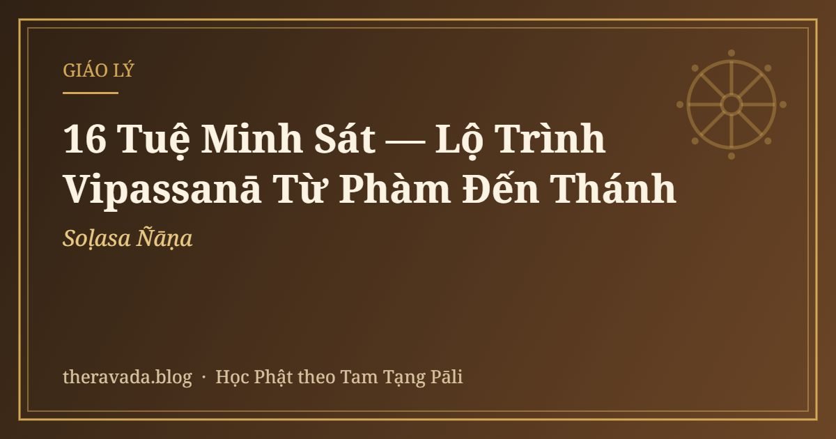 16 Tuệ Minh Sát (Soḷasa Ñāṇa) — Lộ Trình Vipassanā Từ Phàm Đến Thánh