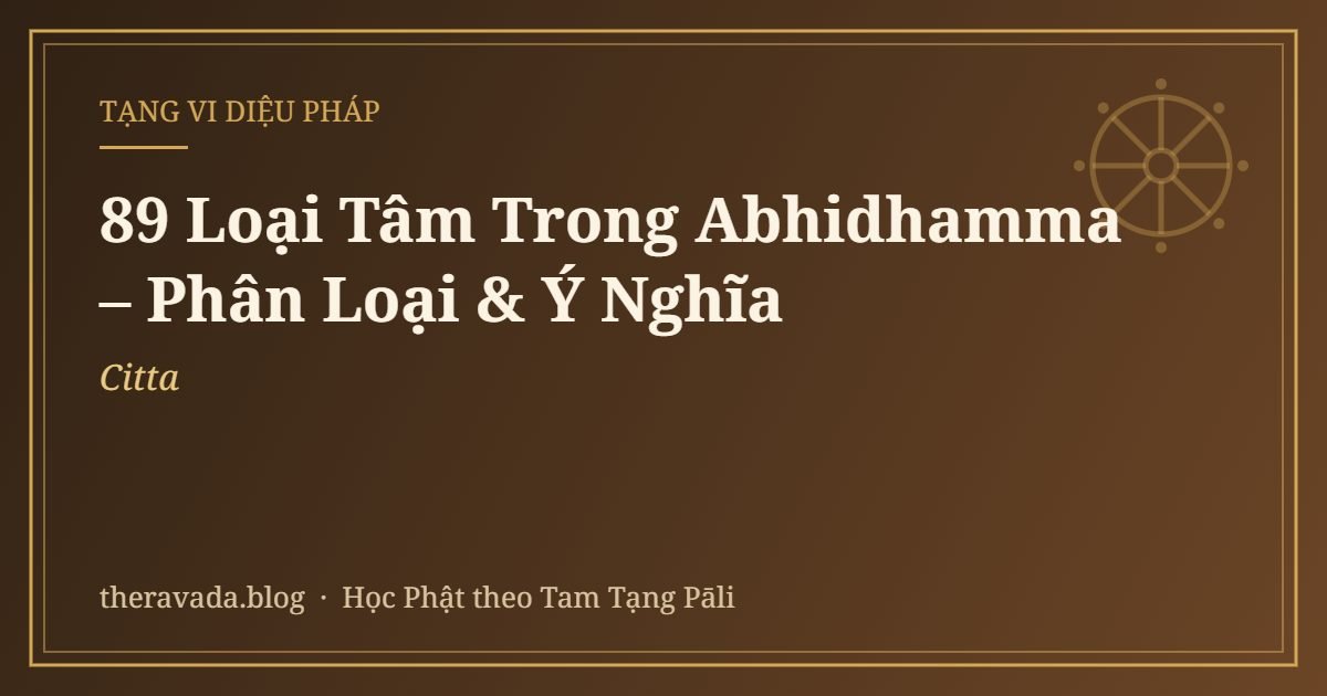 89 Loại Tâm (Citta) Trong Abhidhamma – Phân Loại & Ý Nghĩa