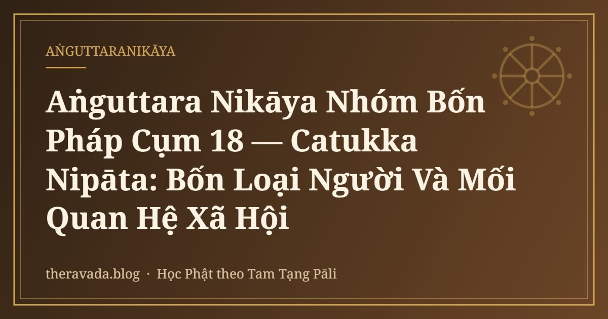 Aṅguttara Nikāya Nhóm Bốn Pháp Cụm 18 — Catukka Nipāta: Bốn Loại Người Và Mối Quan Hệ Xã Hội