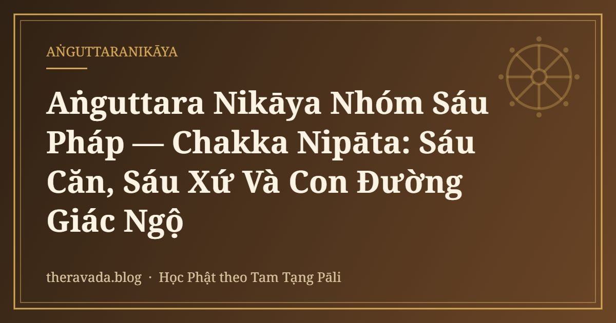 Aṅguttara Nikāya Nhóm Sáu Pháp — Chakka Nipāta: Sáu Căn, Sáu Xứ Và Con Đường Giác Ngộ