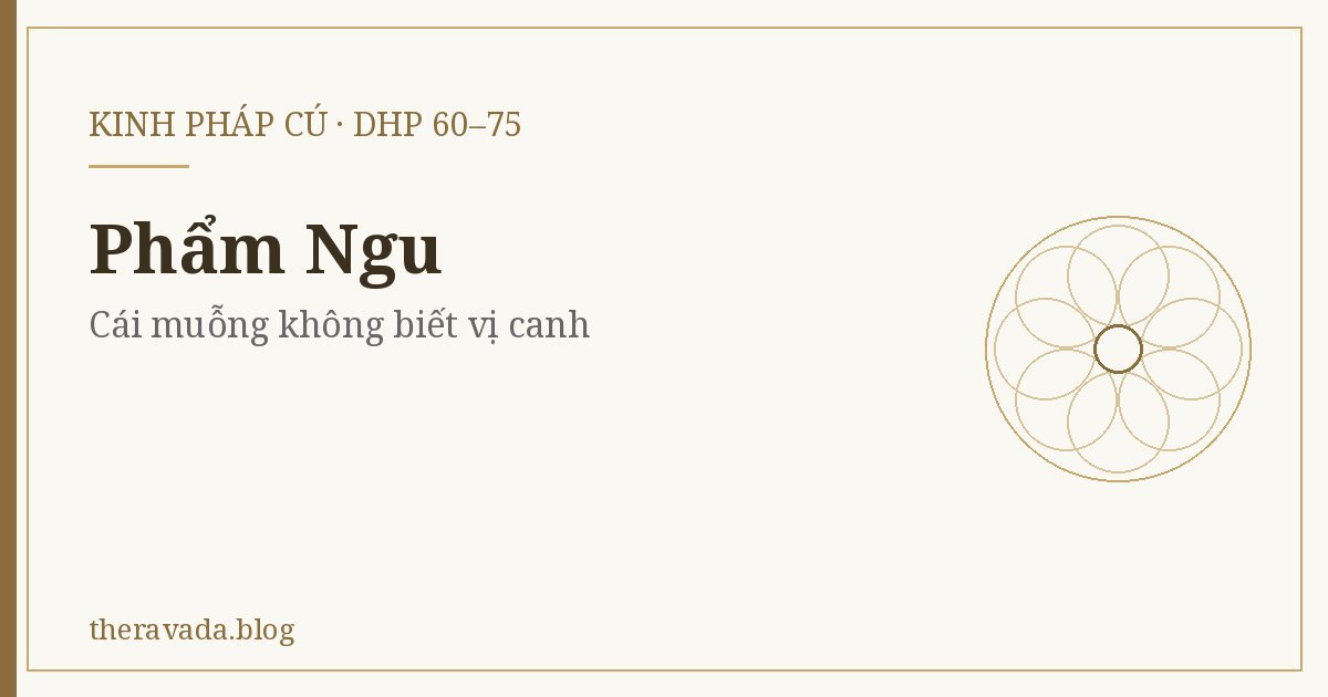 Phẩm Ngu (Dhp 60–75) – Cái muỗng không biết vị canh