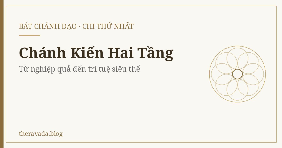 Chánh Kiến Hai Tầng (Chi thứ nhất) – Từ nghiệp quả đến trí tuệ siêu thế