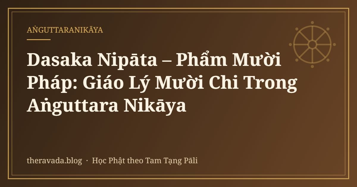 Dasaka Nipāta – Phẩm Mười Pháp: Giáo Lý Mười Chi Trong Aṅguttara Nikāya