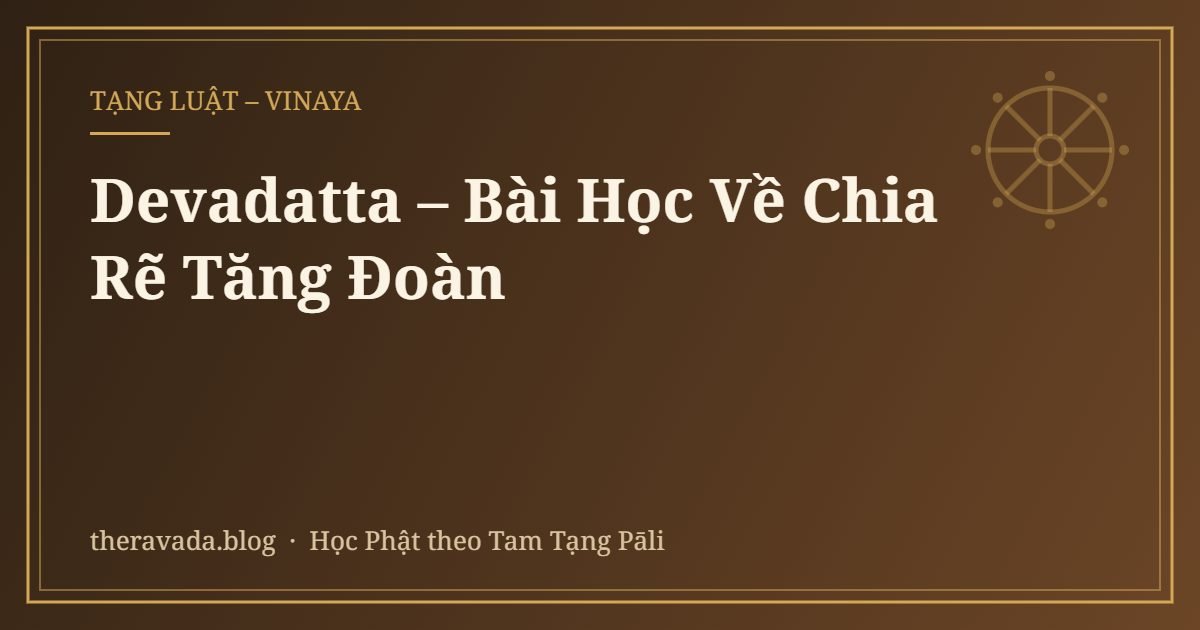 Devadatta – Bài Học Về Chia Rẽ Tăng Đoàn