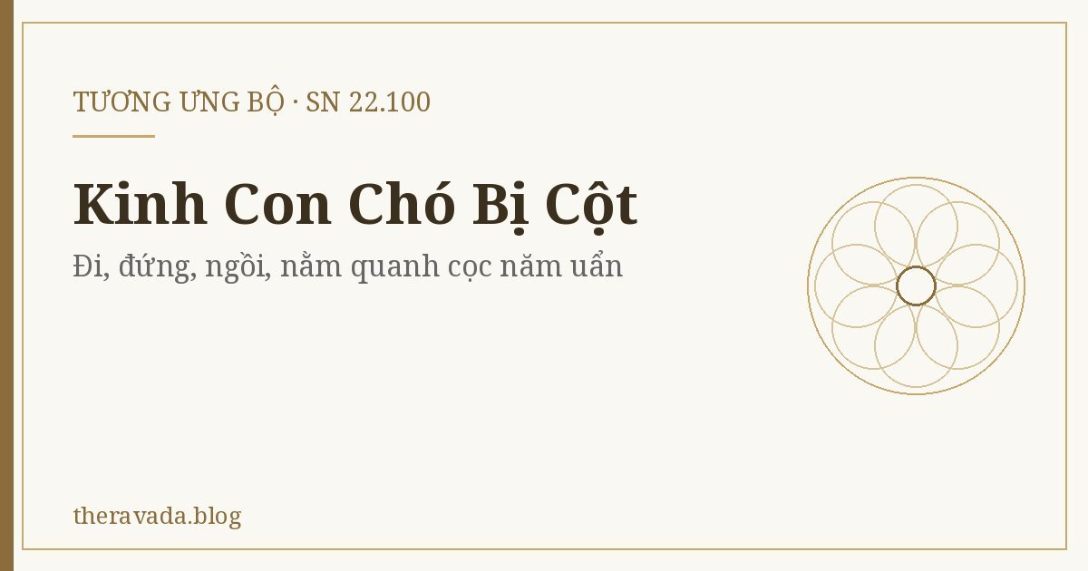 Kinh Con Chó Bị Cột (SN 22.100) – Đi, đứng, ngồi, nằm quanh cọc năm uẩn