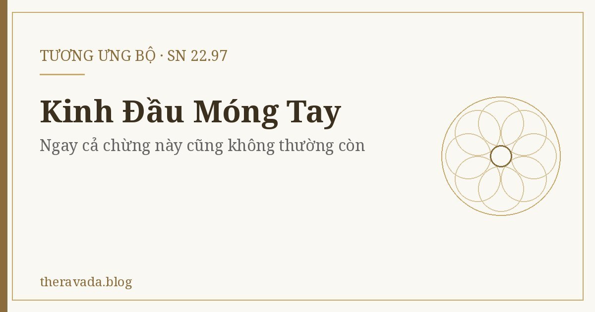 Kinh Đầu Móng Tay (SN 22.97) – Ngay cả chừng này cũng không thường còn