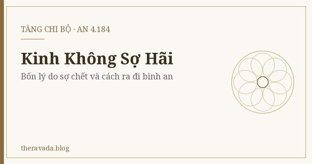 Kinh Không Sợ Hãi (AN 4.184) – Bốn lý do sợ chết và cách ra đi bình an
