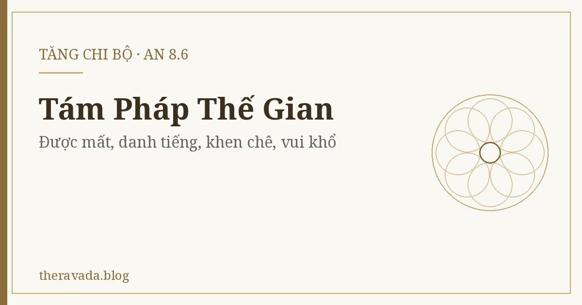 Tám Pháp Thế Gian (AN 8.6) – Được mất, danh tiếng, khen chê, vui khổ