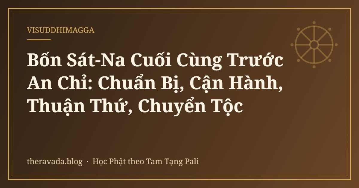 Bốn Sát-Na Cuối Cùng Trước An Chỉ: Chuẩn Bị, Cận Hành, Thuận Thứ, Chuyển Tộc