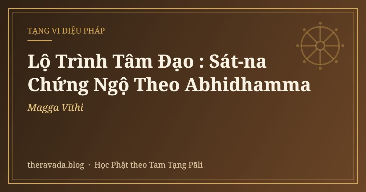 Lộ Trình Tâm Đạo (Magga Vīthi): Sát-na Chứng Ngộ Theo Abhidhamma