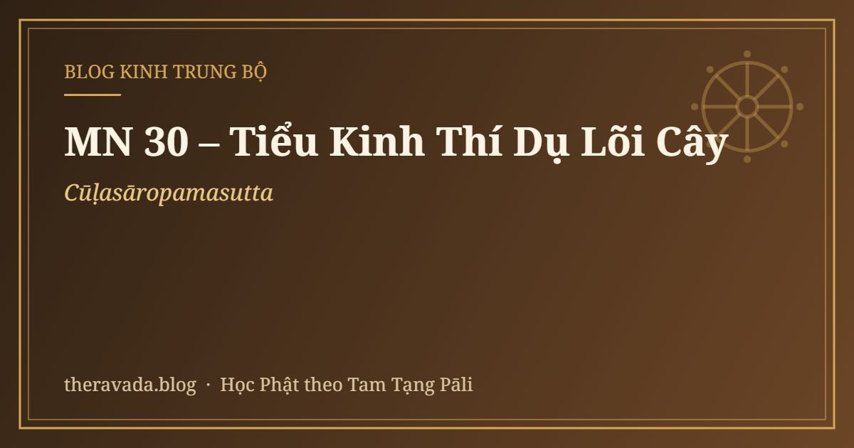 MN 30 – Tiểu Kinh Thí Dụ Lõi Cây (Cūḷasāropamasutta)