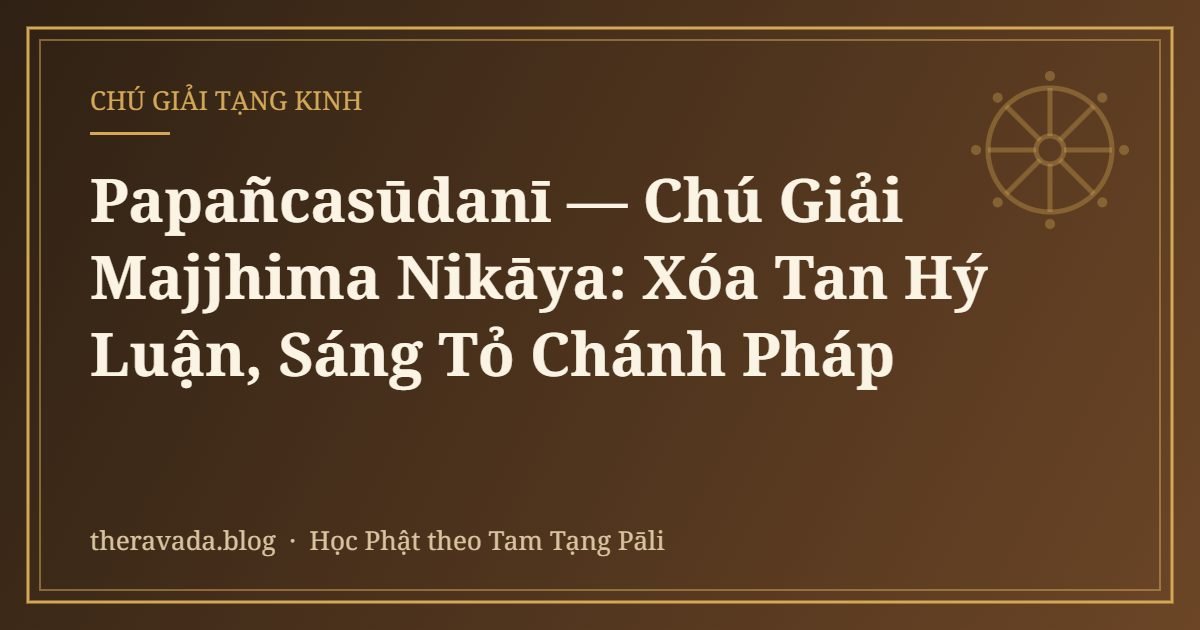 Papañcasūdanī — Chú Giải Majjhima Nikāya: Xóa Tan Hý Luận, Sáng Tỏ Chánh Pháp
