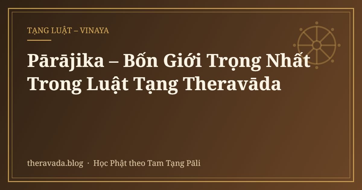 Pārājika – Bốn Giới Trọng Nhất Trong Luật Tạng Theravāda