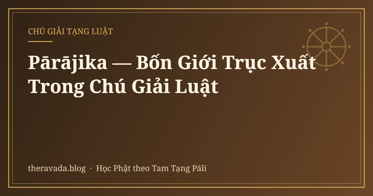 Pārājika — Bốn Giới Trục Xuất Trong Chú Giải Luật
