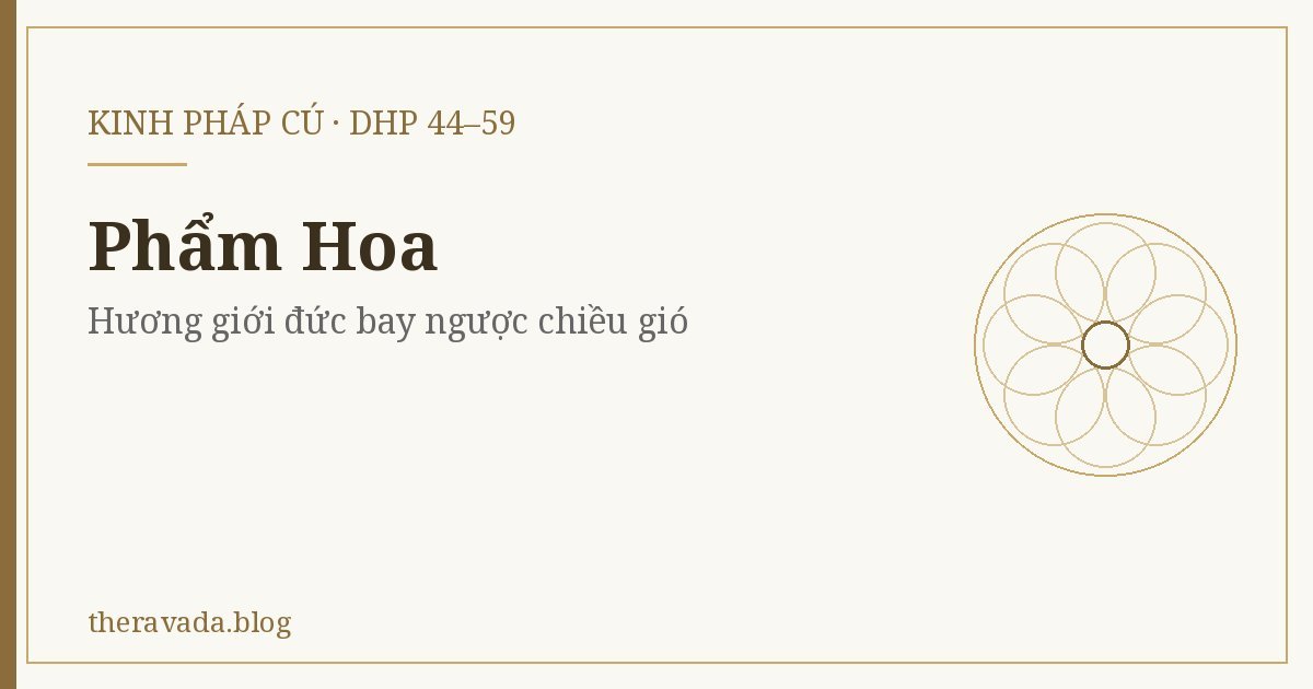 Phẩm Hoa (Dhp 44–59) – Hương giới đức bay ngược chiều gió