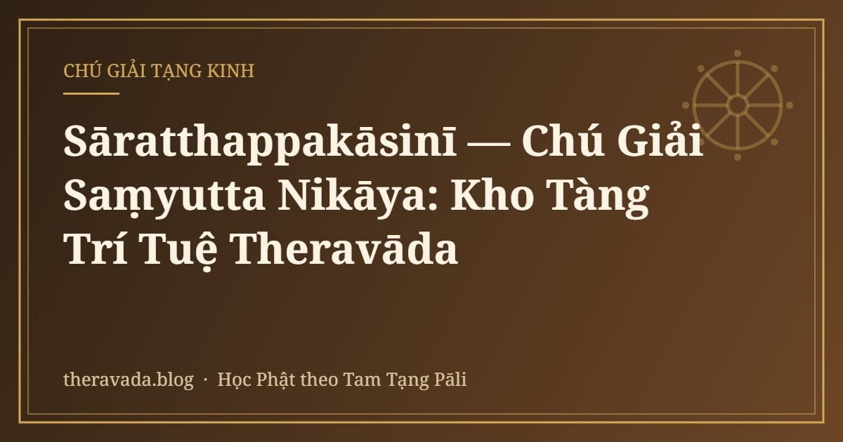 Sāratthappakāsinī — Chú Giải Saṃyutta Nikāya: Kho Tàng Trí Tuệ Theravāda