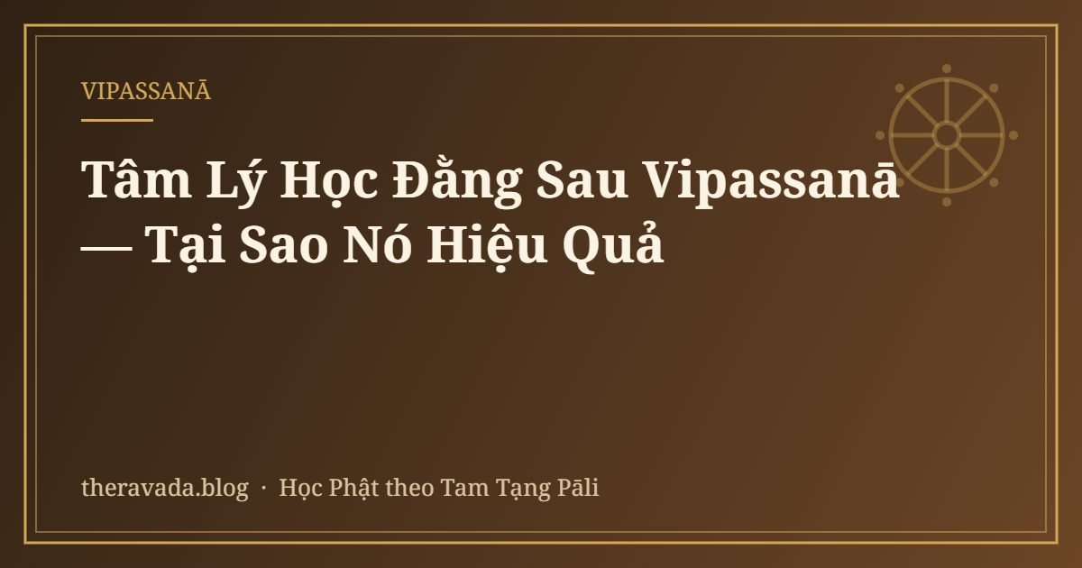 Tâm Lý Học Đằng Sau Vipassanā — Tại Sao Nó Hiệu Quả