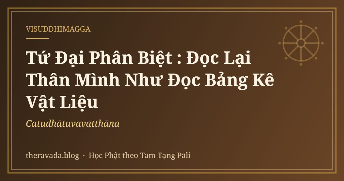 Tứ Đại Phân Biệt (Catudhātuvavatthāna): Đọc Lại Thân Mình Như Đọc Bảng Kê Vật Liệu